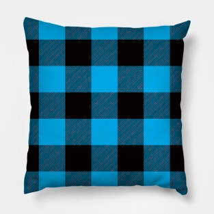 Blue Tartan - Classic Colorful Graphic Stripes Pillow