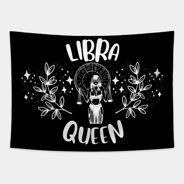 Libra Queen Tapestry by teresawingarts