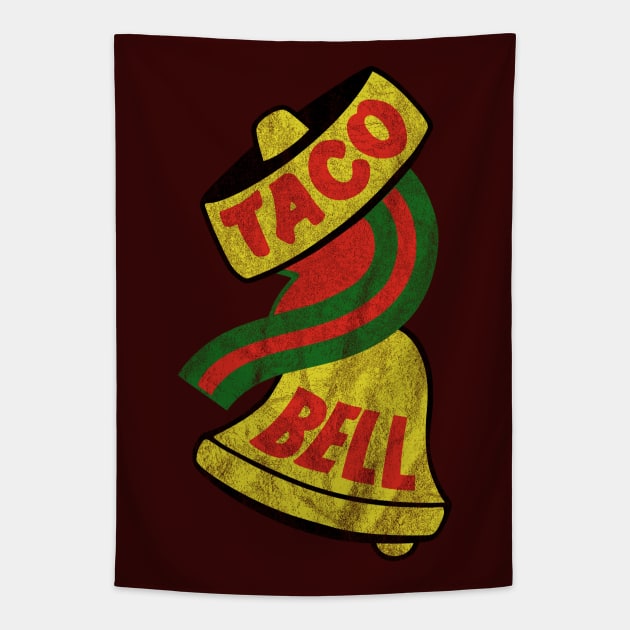 Taco Bell Vintage Logo - Distressed Tapestry by offsetvinylfilm