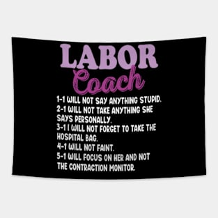 Labor Coach Expecting Dad Rules Papa Funny Baby Tapestry