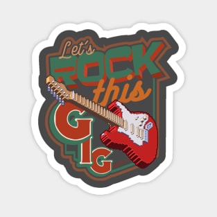 Lets Rock this gig electric guitar vintage Magnet