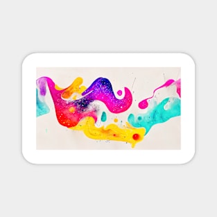 Modern Contemporary Abstract Watercolor Colorful Multicolored Cosmic Splash Galaxy Magnet