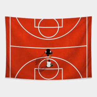 Shoot Hoops Street Basketball Court | Aerial Illustration Tapestry