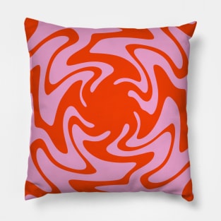 70s Retro Pink Orange Abstract 2 Pillow