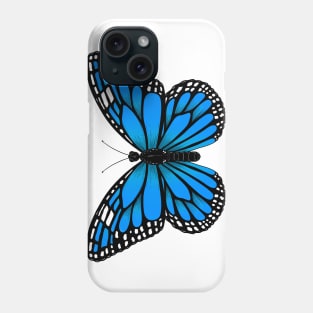 Monarch Butterfly - Blue Phone Case