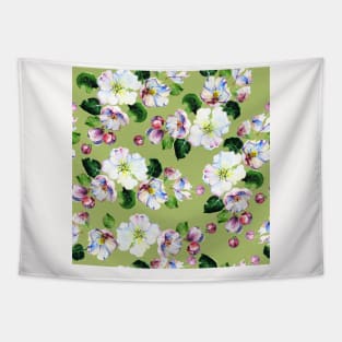 Apple Blossom Neck Gator Green Apple Blossoms Tapestry