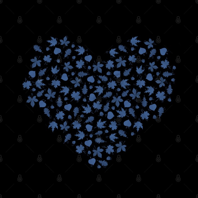 Autumn leaves heart Blue version by PrintablesPassions