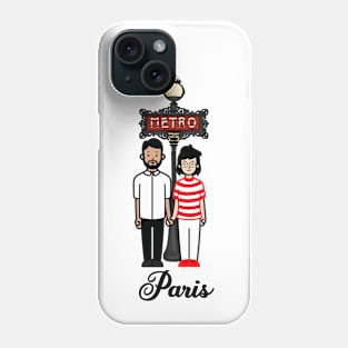 French Couple Metro Sign Phone Case