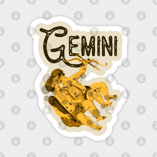 Gemini ))(( Astrological Sign Zodiac Constellation Design Magnet by darklordpug