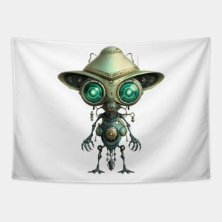 Steampunk Green Robot #8 Tapestry