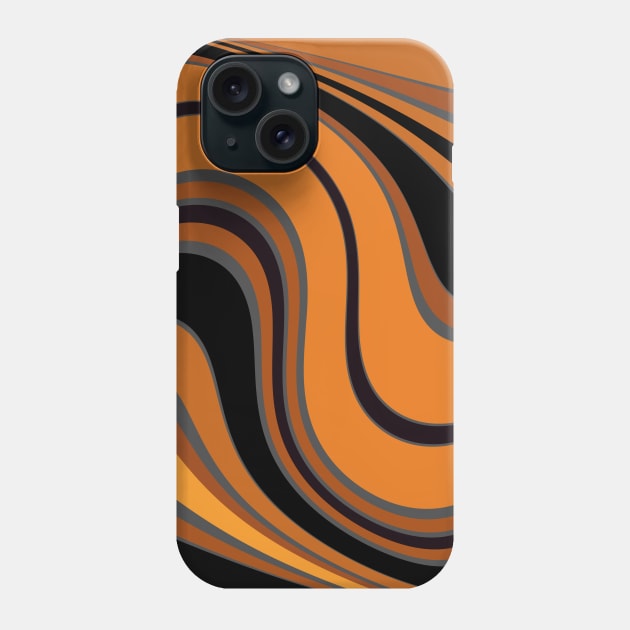 Orange and Black Swirled Phone Case by PSCSCo