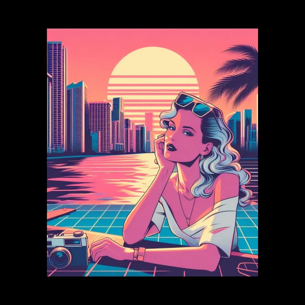 vaporwave retro 80s girl by Anthony88