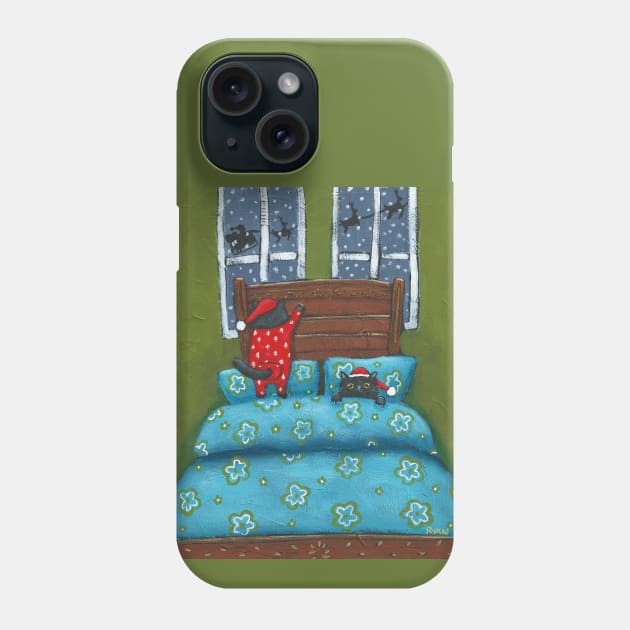 Waiting For Santa! Phone Case by KilkennyCat Art