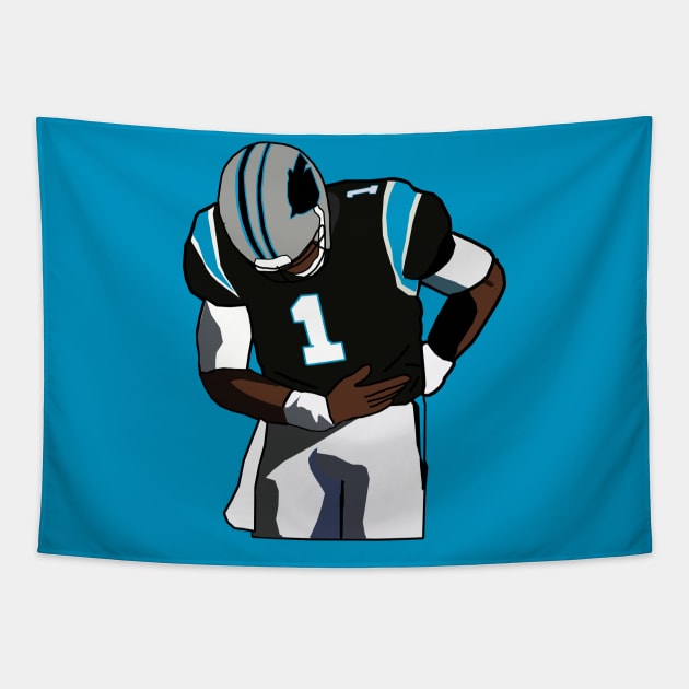 Cam Newton Touchdown Celebration NFL Carolina Panthers Tapestry by xavierjfong