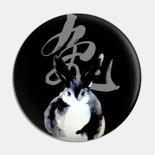 Chinese New Year, Year of the Rabbit 2023, No. 2: Gung Hay Fat Choy on Dark Background Pin