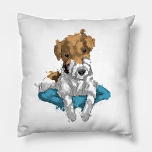 Cute wire fox terrier Pillow