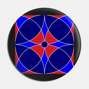 Blue and Red Geometric Pattern Pin