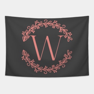 Pink Monogram Letter W Tapestry