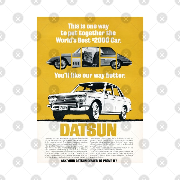 Vintage Car Ad 1969 Datsun 510 by Antiquated Art