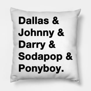 The Outsiders Names Pillow