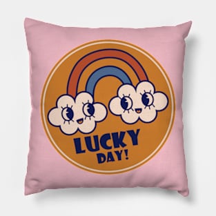 Lucky day retro vintage Pillow