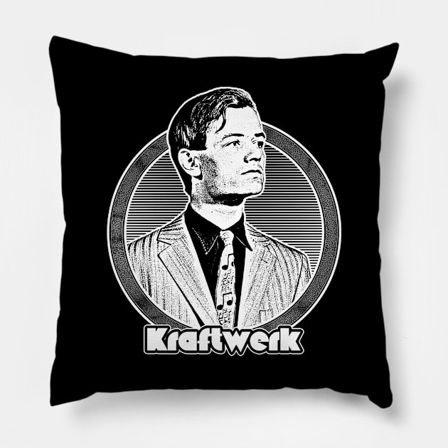 Kraftwerk //// Retro Style Fan Art Design Pillow by DankFutura