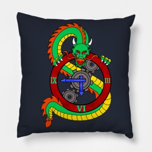 Dragon Steampunk Clock Pillow