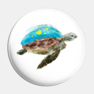 Turtle Watercolor Pin