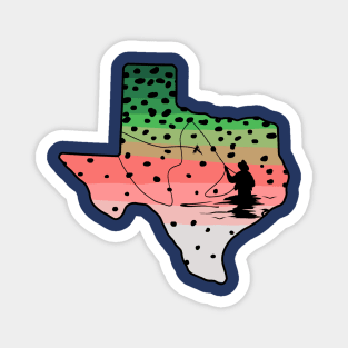 Rainbow Trout Fly Fish Texas State Map Fly Fishing Fisherman Gifts Magnet