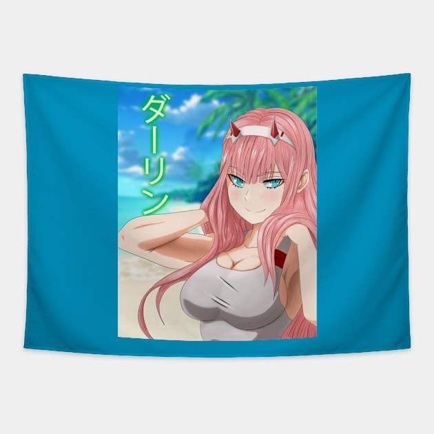 Zero Two Beach! Tapestry by Dejaniro