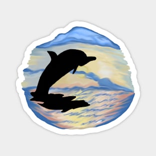 Dolphin at Sunset Magnet