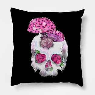 Skull and Mushrooms Pillow