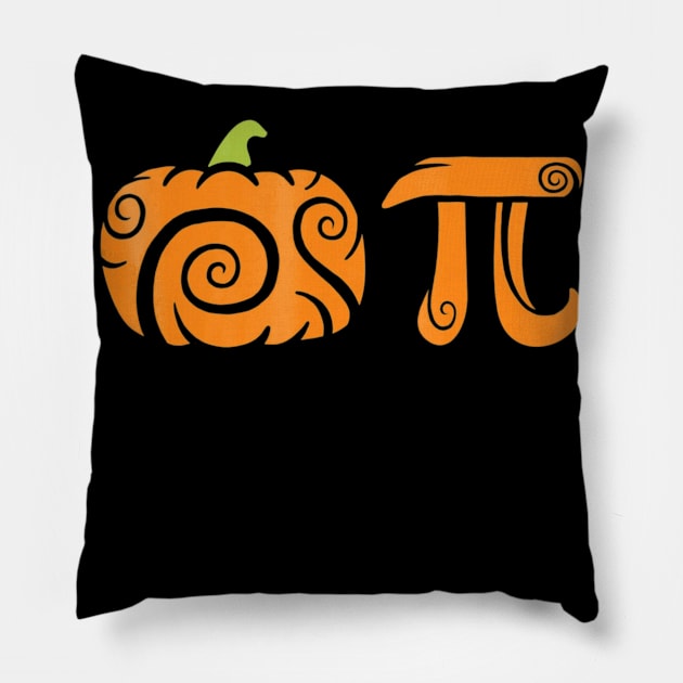 Pumpkin Pi Funny Halloween Pie Math Lover Algebra Pillow by mlleradrian