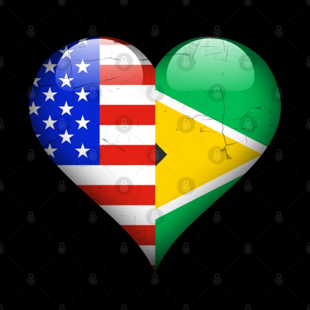 Half American Half Guyanese - Gift for Guyanese From Guyana by Country Flags