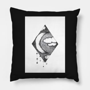 Dotwork moon Pillow