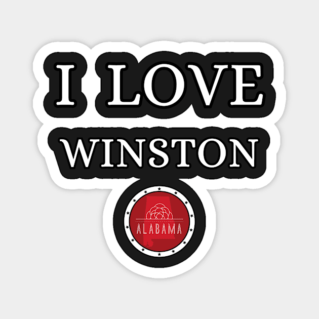 I LOVE WINSTON | Alabam county United state of america Magnet by euror-design