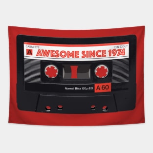 Classic Cassette Tape Mixtape - Awesome Since 1974 Birthday Gift Tapestry