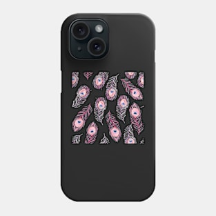 Pink Peacock Feathers Pattern Phone Case