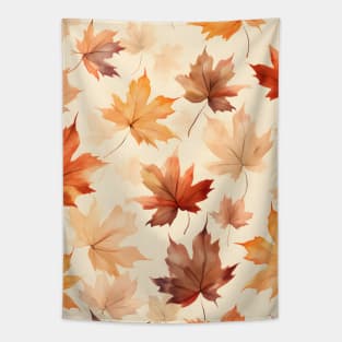 Autumn Fall Leaves Botanical Pattern Boho Tapestry