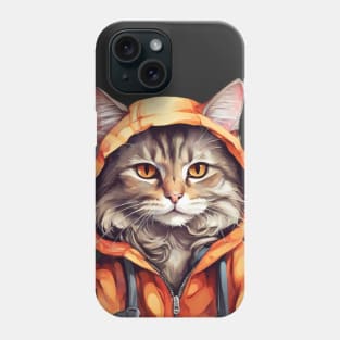 Cool cat with hoodie Phone Case