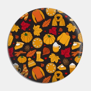 Love Fall Cozy Autumn Pattern Pin