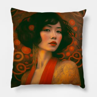 Art Deco Style Woman Pillow