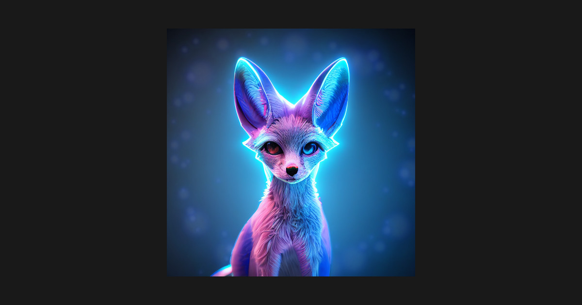 Neon Fennec Fox Bubbles Fennec Fox TShirt TeePublic