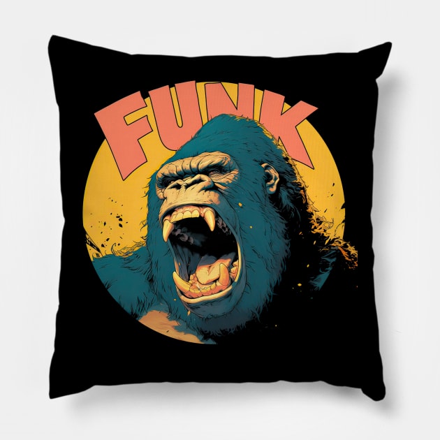 FUNK gorilla Pillow by obstinator