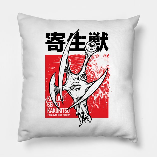 Parasyte on white Pillow by AION