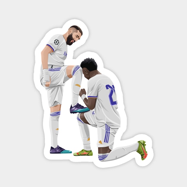 Karim Benzema and Vinicius Junior Celebration Magnet by Arissetyo