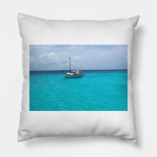 Sailing Serenity in the Azure Waters of the Caribbean Pillow