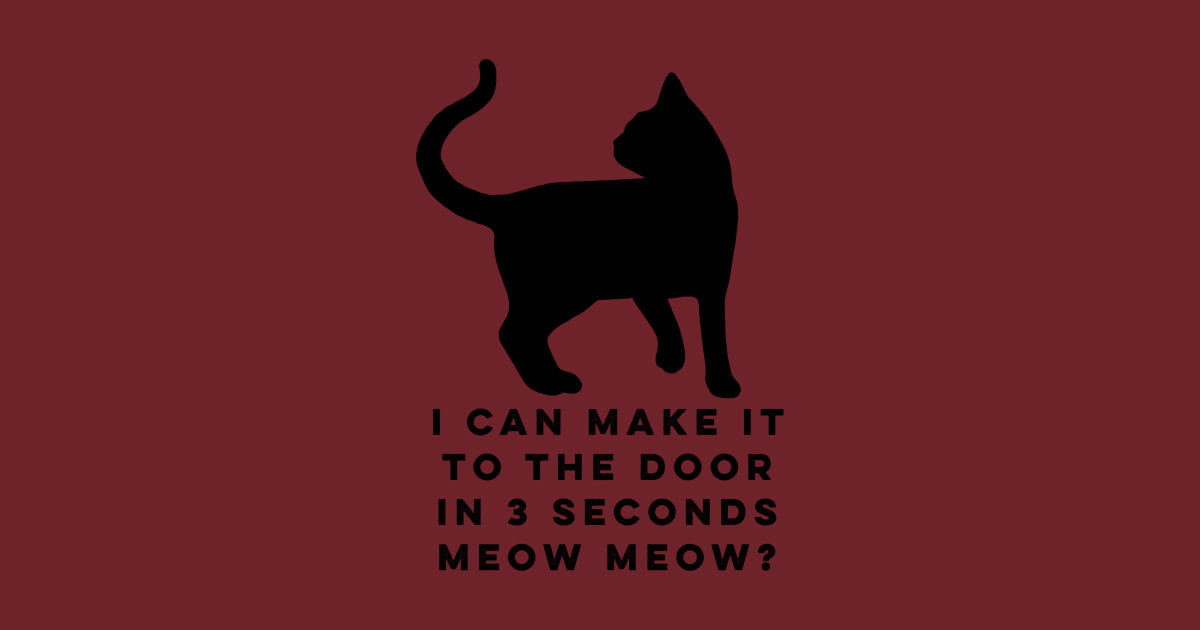 My Cat Can Make It To The Door In 3 Seconds Cat Humor By Nifehowls