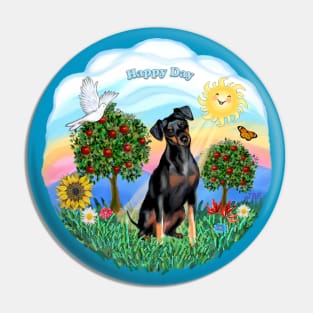 "Happy Day" Miniature Pinscher (Natural ears) in the Country Pin