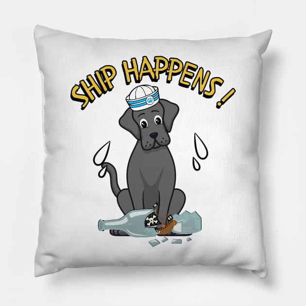 Ship Happens - Funny big dog Pillow by Pet Station